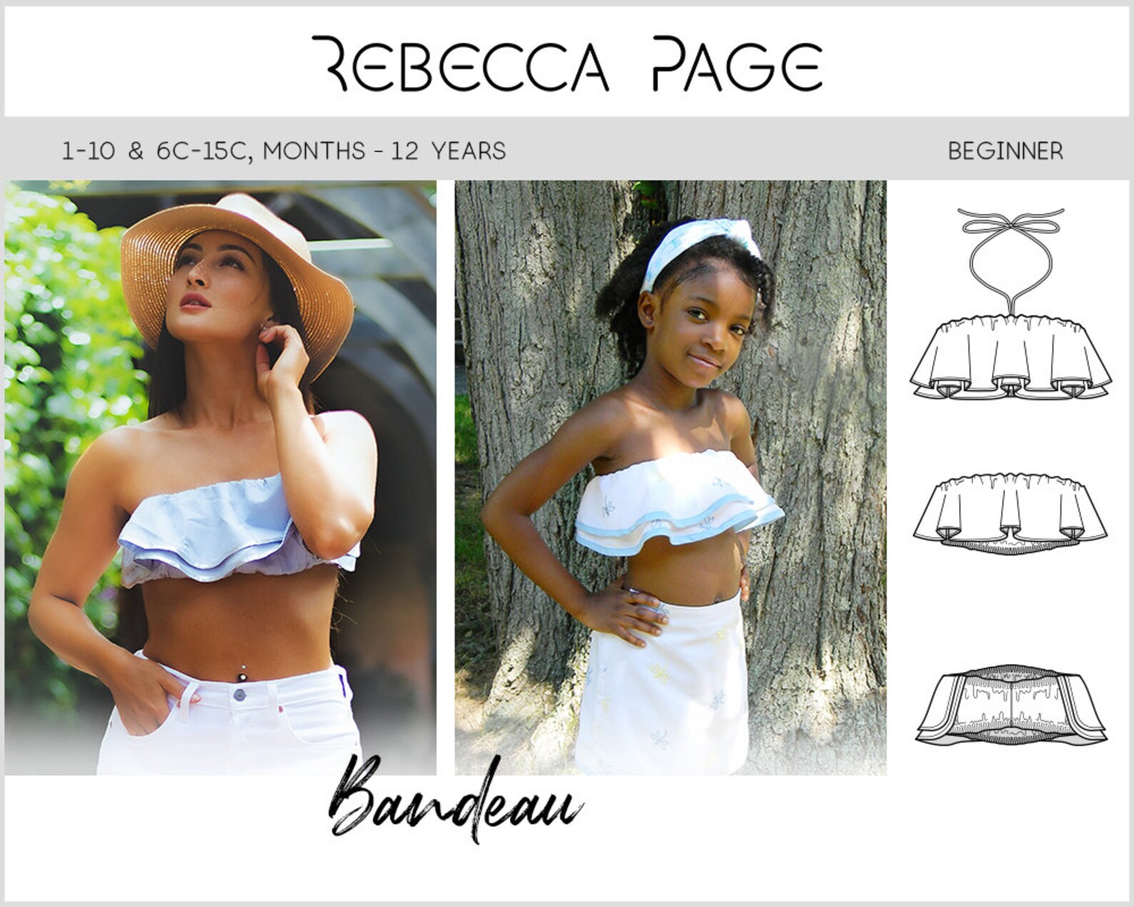 BUNDLE Bandeau Top PDF Sewing Pattern Bandeau Pattern Etsy