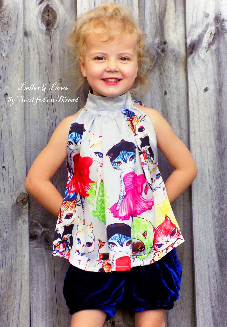 Emma Children's High Neck Dress & Top PDF Sewing Pattern | Etsy