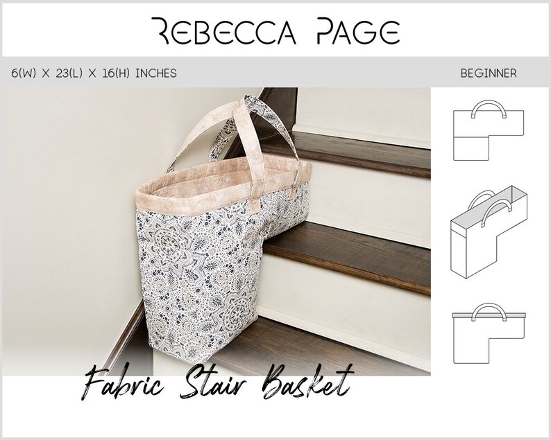 Fabric Stair Basket PDF Sewing Pattern Basket Pattern Etsy