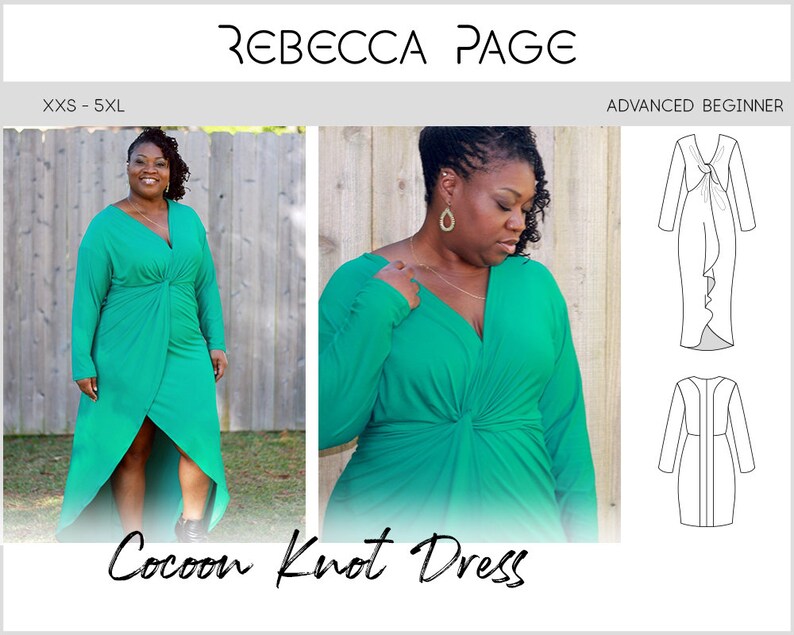 Cocoon Knot Dress PDF Sewing Pattern Stylish Pattern Knot Etsy