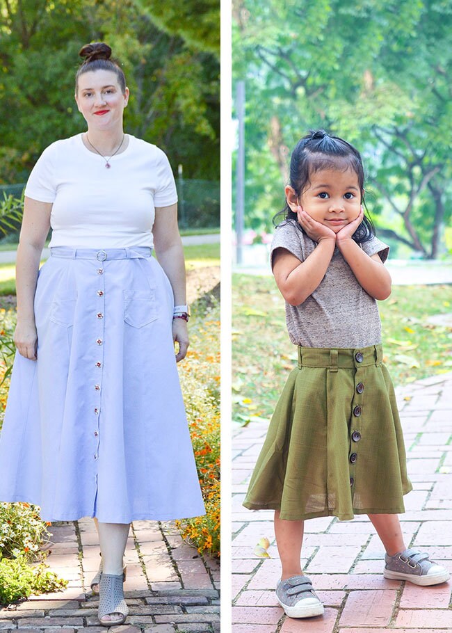 Button down skirt pattern deals