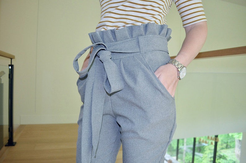 Piper A Paper bag Waist Pants PDF Sewing Pattern XXS to Etsy