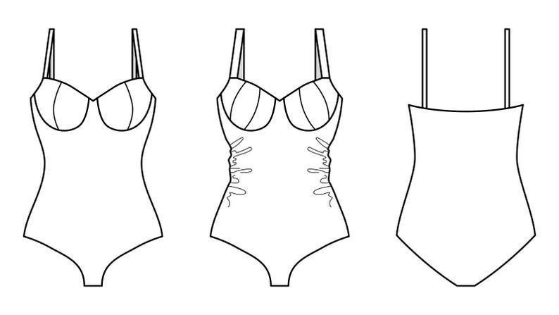 Classic Swimsuit PDF Sewing Pattern Swimsuit Pattern One | Etsy