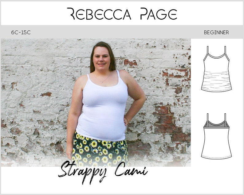 Womens Curvy the Strappy Cami PDF Sewing Pattern Knit Etsy