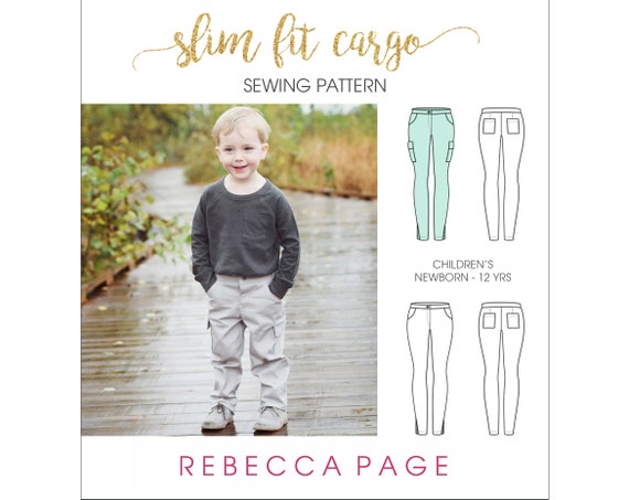 The Slim Fit Cargo Childs Cargo Pants PDF Sewing Pattern | Etsy