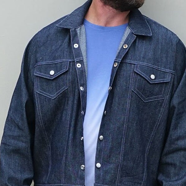 Mens Trucker Jacket Sewing Pattern - Etsy