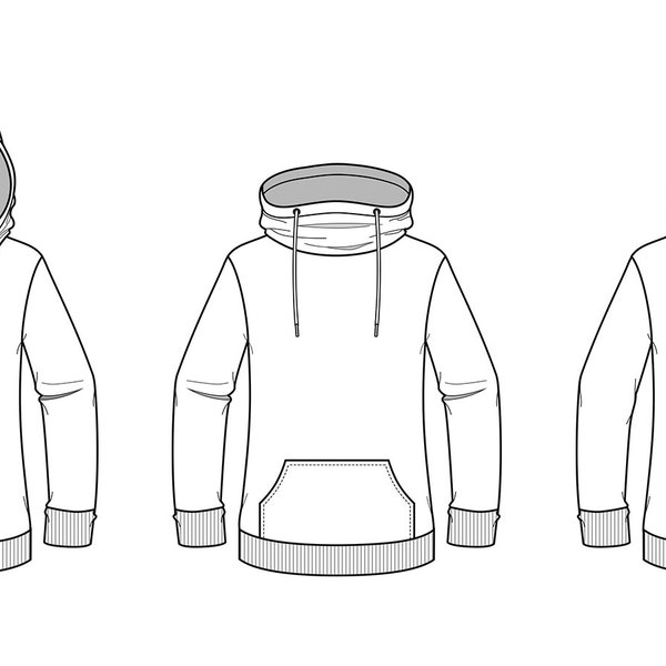 Cowl Neck Hoodie - Etsy