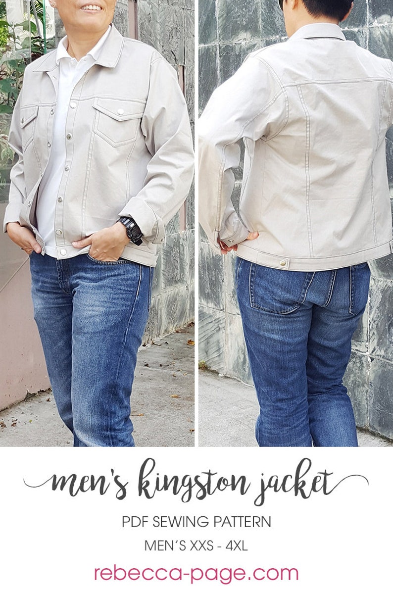 Kingston Mens Denim Jacket Sewing Pattern XXS to 4XL Etsy