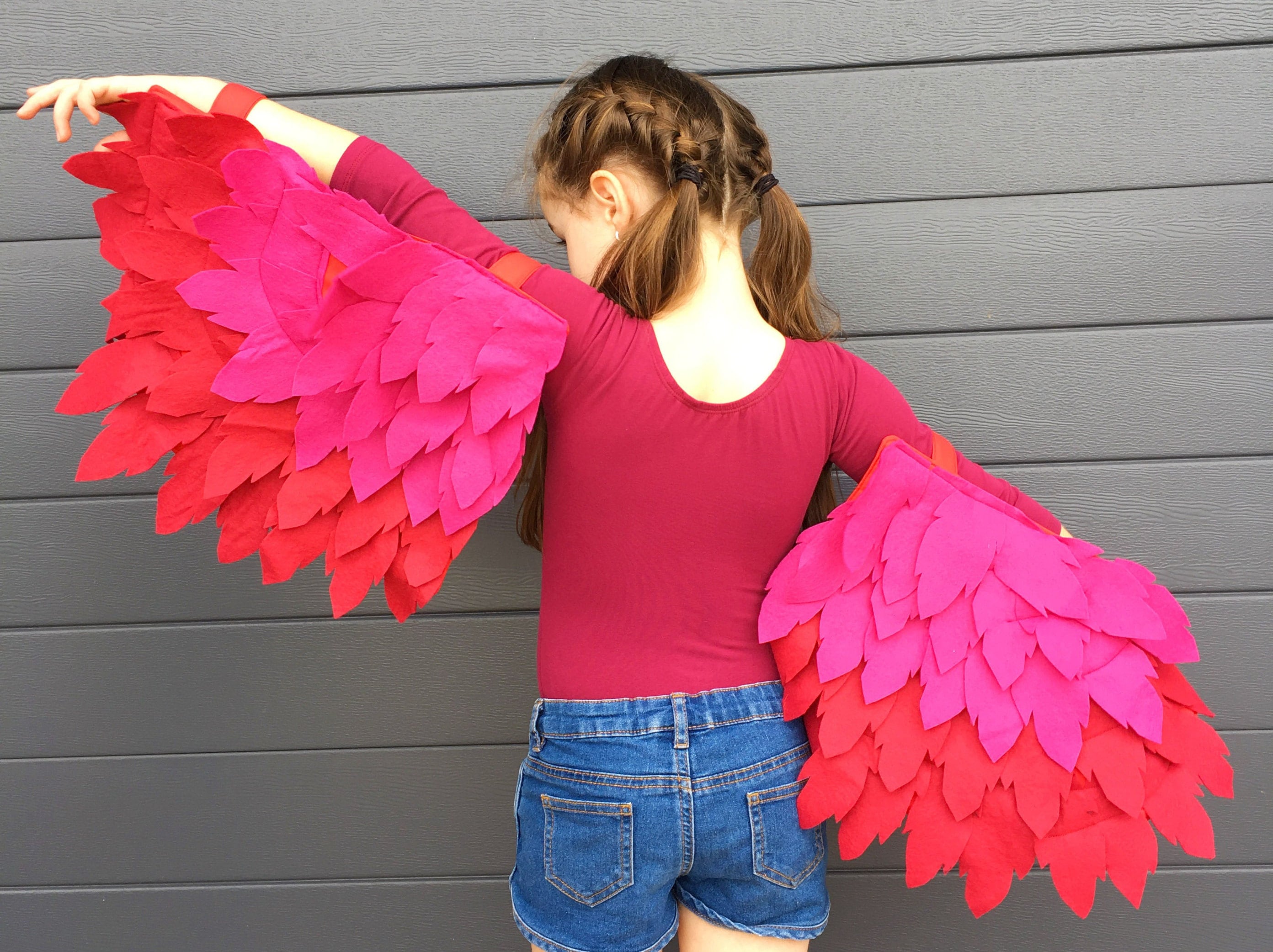 Sixtyshades Halloween Costumes for Girls Boys Novelty Kids Bird Costume  Wings with Mask for Cosplay Party Rave (Pink)