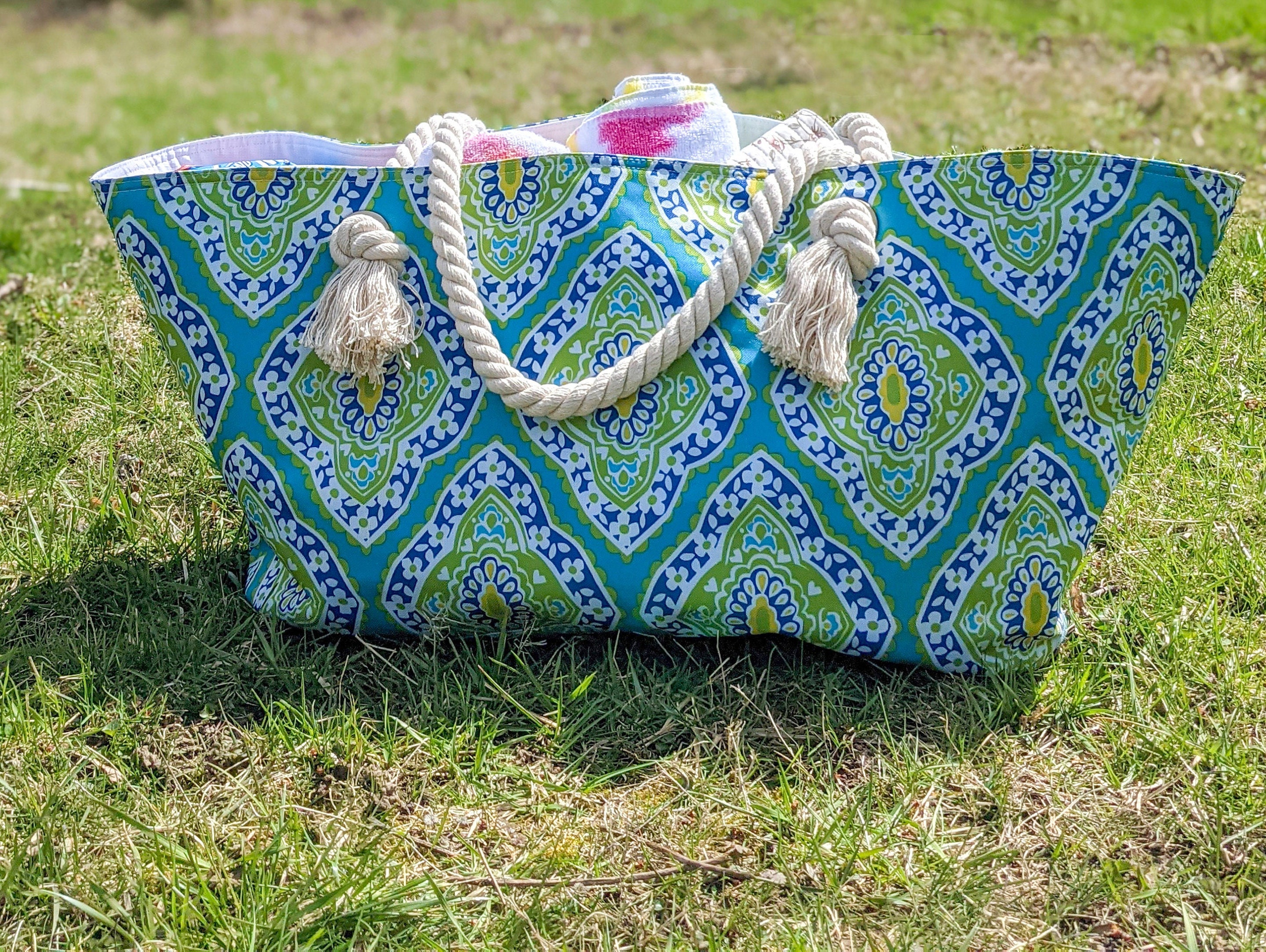 Large rectangular deals tote bag