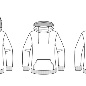 Comfy Cowl Hoodie PDF Sewing Pattern Sweater Pattern, Comfy Hoodie ...