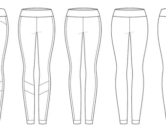 Lily Leggings PDF Sewing Pattern - Pants Pattern, Custom Leggings, Athletic Patterns, Leggings Pattern, Pants PDF, Athletic Pants, Quick Sew