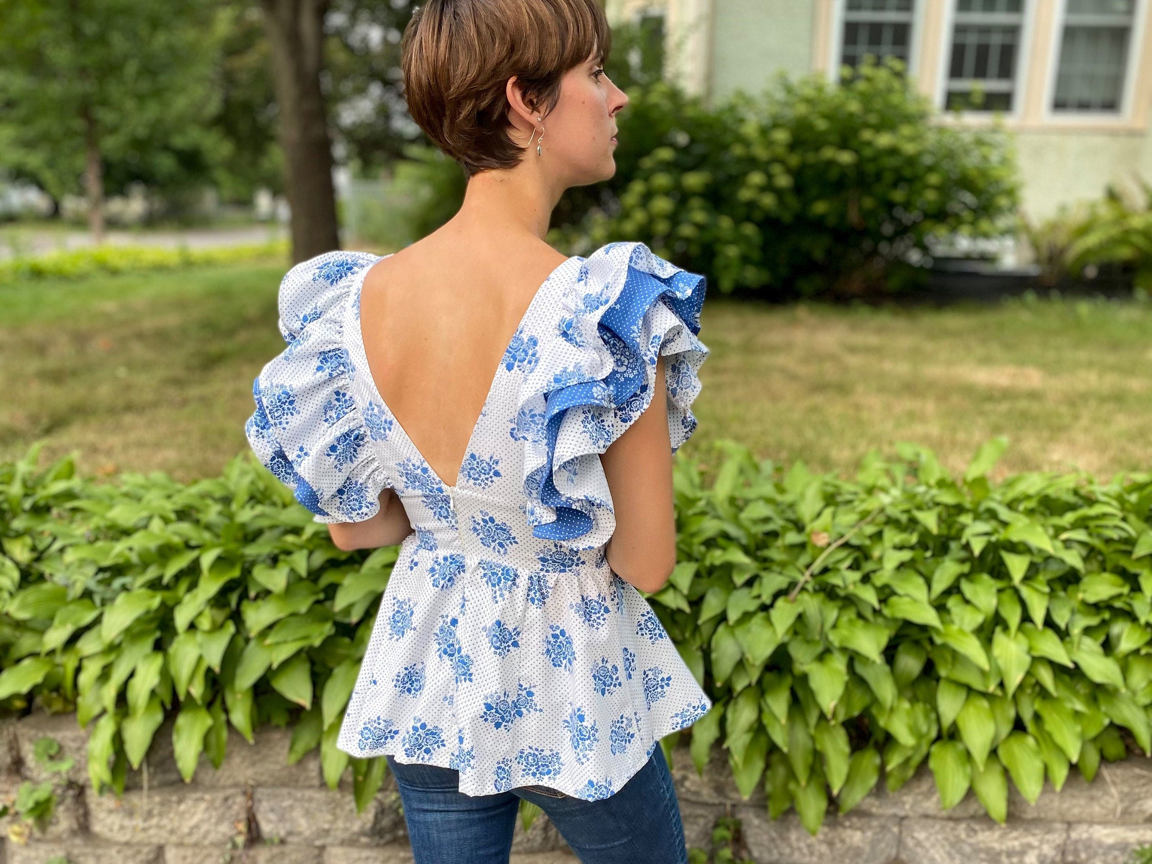 Frill Dress & Top PDF Sewing Pattern Frill Top Pattern V - Etsy