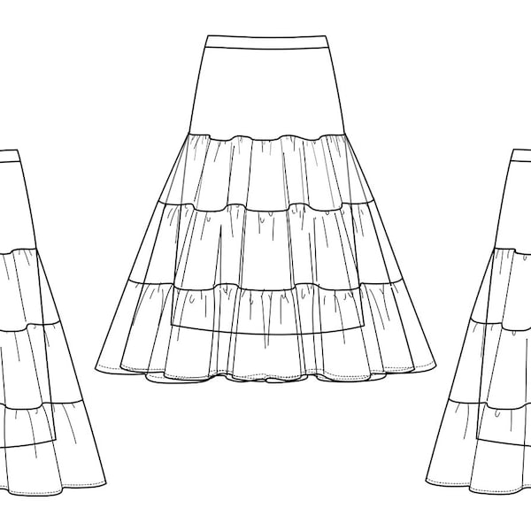 Betty Vintage Petticoat PDF Schnittmuster - Petticoat Muster, Rock Muster, Rock Schnittmuster, Rock Schnittmuster, Petticoat PDF, Niedlich