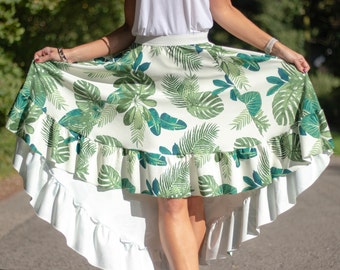Ruffled High Low Skirt PDF Sewing Pattern - Skirt Pattern, Ruffle Skirt Pattern, Hi-Low Skirt Pattern, Skirt Sewing Pattern, Skirt PDF, Fun