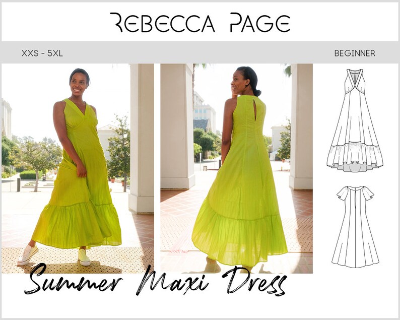 Summer Maxi Dress PDF Sewing Pattern Maxi Pattern Maxi Etsy UK