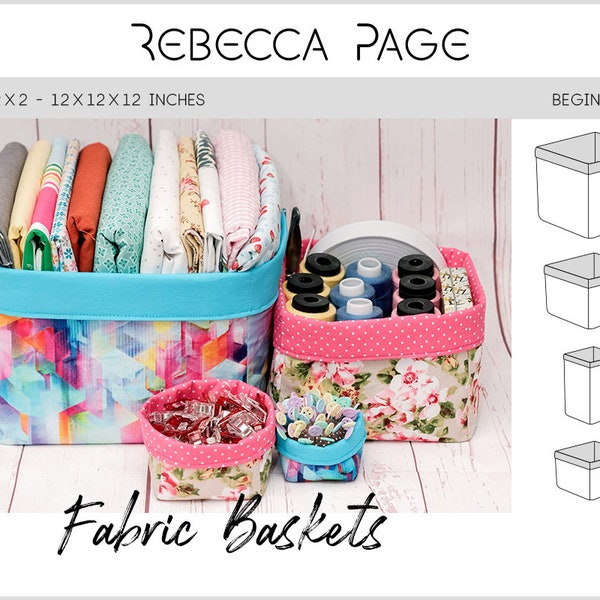 Fabric Baskets PDF Sewing Pattern | 25 Sizes | Fabric Box Pattern, Storage Box Pattern, Box Sewing Pattern, Fabric Box PDF, Easy Box Pattern