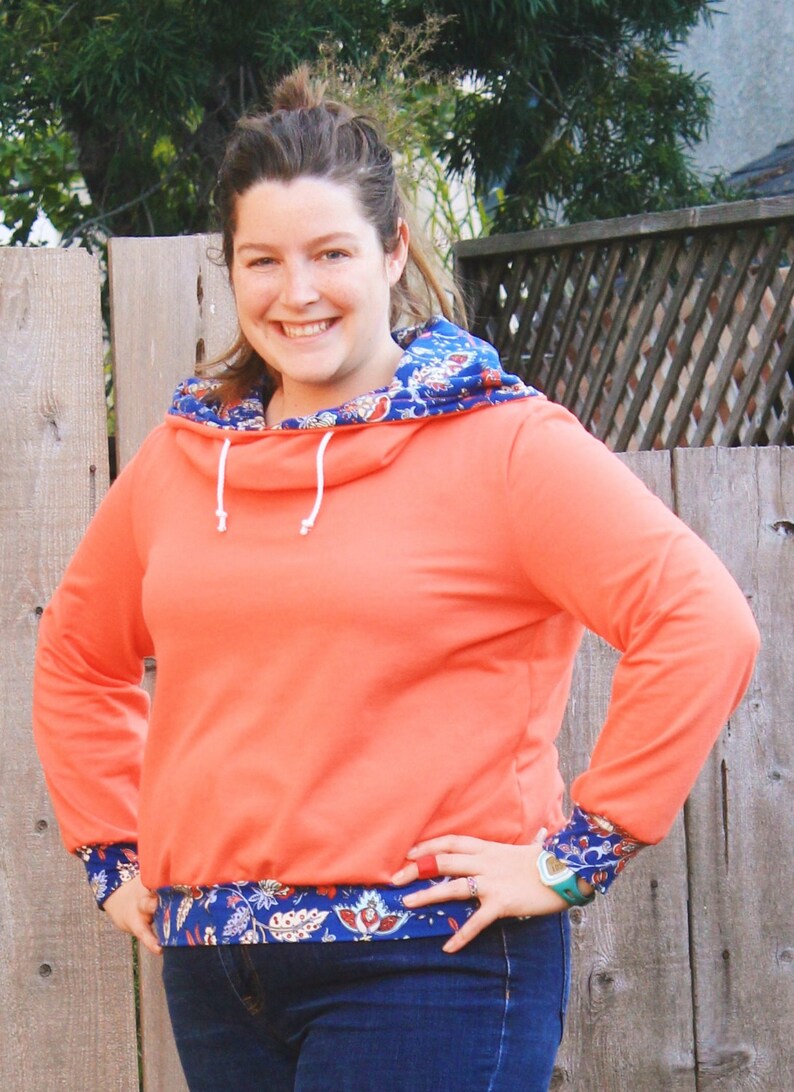 Comfy Cowl Hoodie Hoodie PDF Sewing Pattern XXS to 5XL Etsy