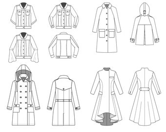 BUNDLE – The Ultimate Coat Collection PDF Sewing Pattern - Coat Pattern, Winter Coat Pattern, Tailored Pattern, Coat Sewing Pattern, Coat