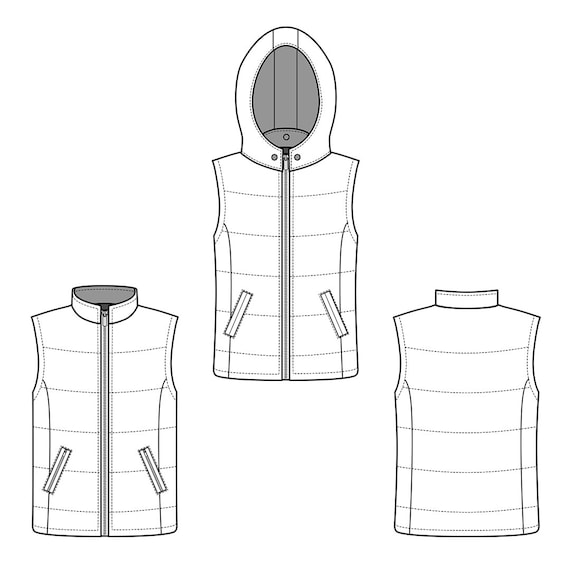 Riley Vest PDF Sewing Pattern Vest Pattern Puffer Vest Etsy