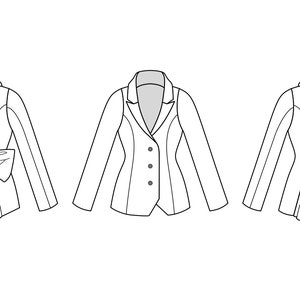 Spring Blazer PDF Sewing Pattern - Blazer Pattern, Fitted Blazer, Bow Jacket Pattern, Cute Blazer Pattern, Blazer PDF, Pretty Pattern, Cute