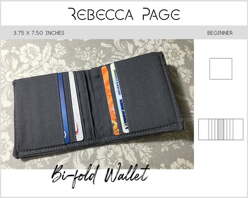 Bi-fold PDF Sewing Pattern Storage Pattern Fold Wallet | Etsy