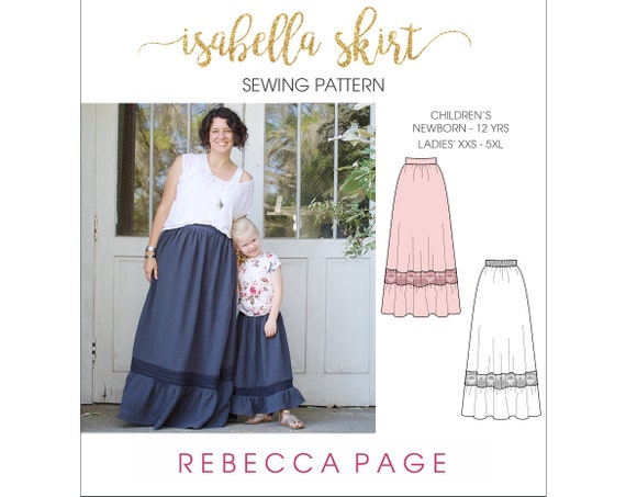 BUNDLE Isabella Maxi Skirt PDF Sewing Pattern Newborn to | Etsy
