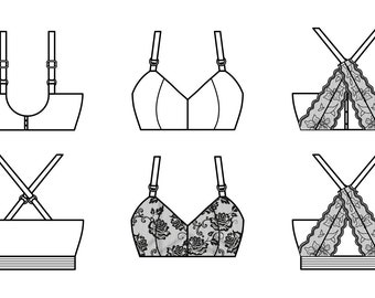 Racerback Bralette PDF Sewing Pattern - Bra Pattern, Comfy Bralette, Racerback Pattern, Lingerie Pattern, Bra PDF, Comfy Bra Pattern, Comfy