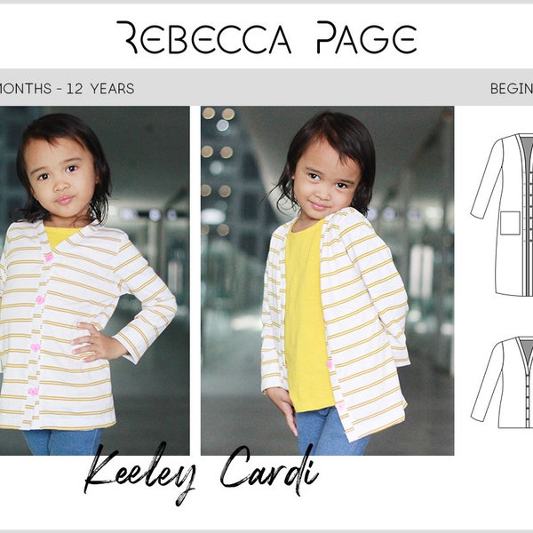 Children’s Keeley Cardigan PDF Sewing Pattern - Cardigan Pattern, Jumper Pattern, Maxi Sweater Pattern, Cardi Sewing Pattern, Cardigan PDF