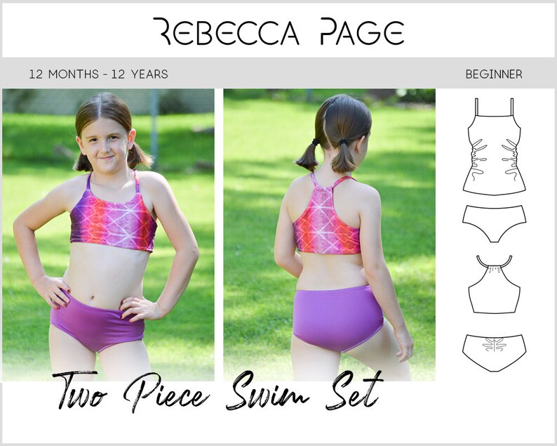 Two Piece Swimsuit PDF Sewing Pattern Swimwear Pattern Swim Etsy