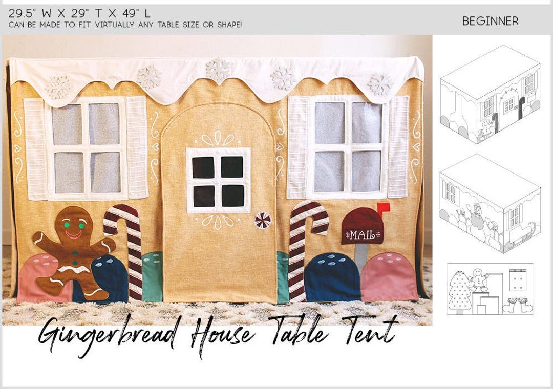 Gingerbread House Table Tent PDF Sewing Pattern - Christmas Pattern ...