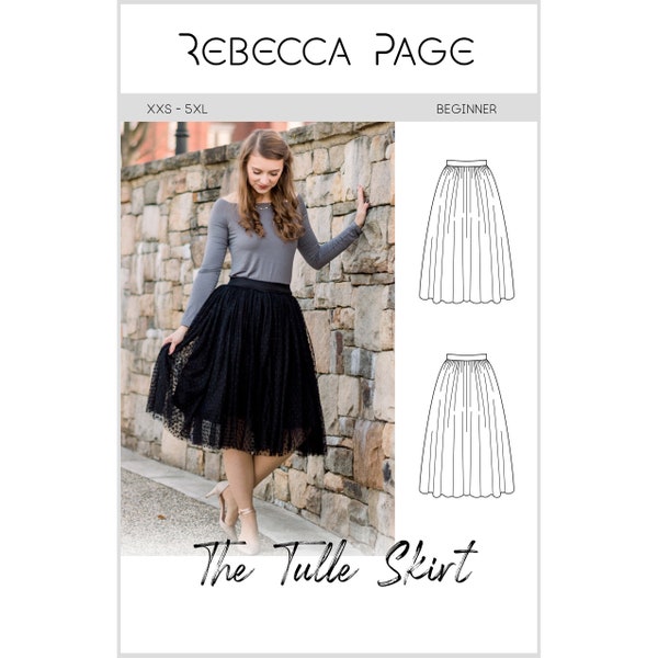 Modèle de jupe en tulle, jupe en tulle patron de couture PDF, modèle de jupe complète, robe en tulle femme PDF modèle, jupe froncée, jupe complète PDF