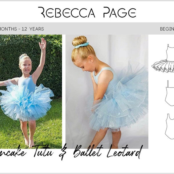 Children’s Pancake Tutu and Ballet Leotard PDF Sewing Pattern - Tutu Pattern, Childs Tutu Pattern, Ballet Skirt Pattern, Skirt Sewing Patter