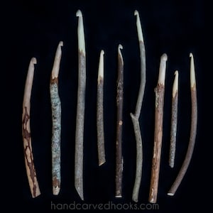 Hand Carved Barky Handled Crochet Hook (Made to Order)