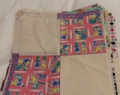 Vintage Fabric 1930s 1940s 1950s Four Square Quilt Squares Vintage Fabric Lot 25 Pieces