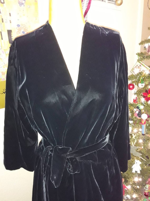 Black Velvet Hostess Maxi Dress/Black Velvet Robe/