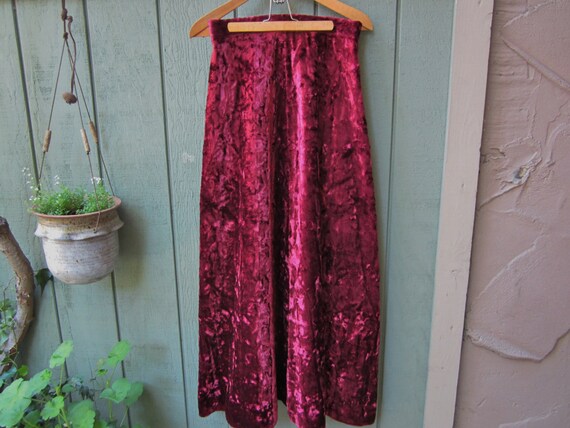 Halloween velvet Skirt/Vintage Crushed Velvet Skir