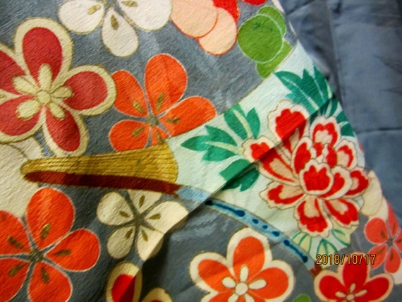 Vintage Kimono/ Antique Japanese Furisode Kimono/H