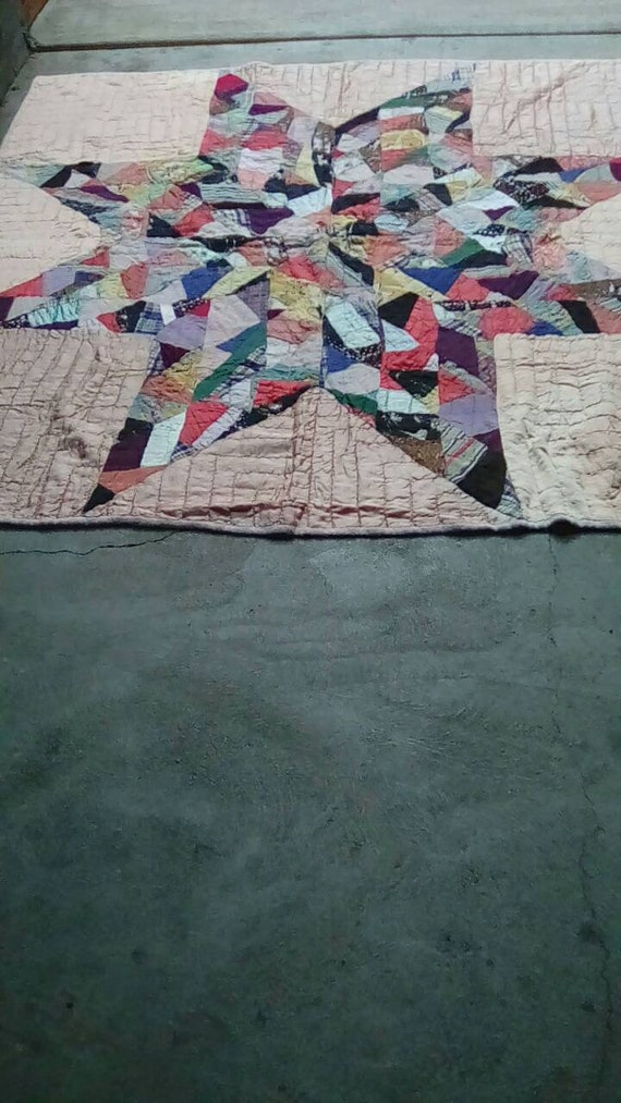 Antique Quilt/handmade vintage 1930s Quilt/Large S