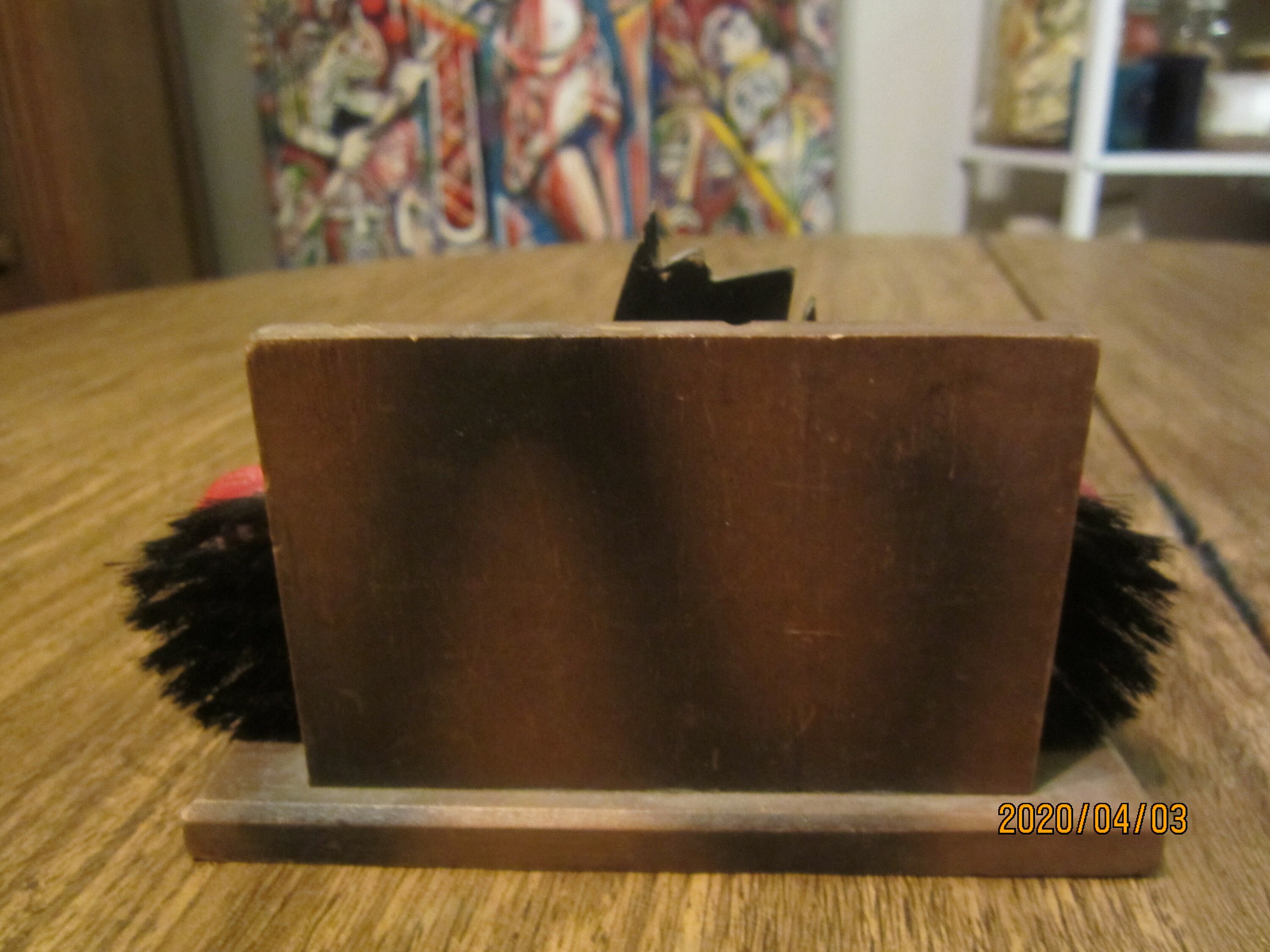 Vintage Scottie Dog Brush Holder With Brush/wood Brush Holder Etsy UK