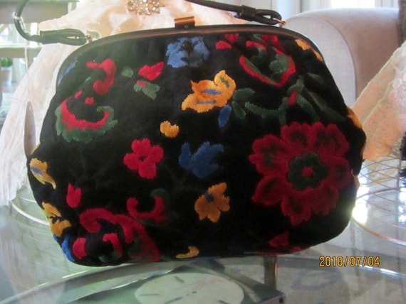 1950s Carpet Bag Purse/ Vintage 1950's Carpet Bag/