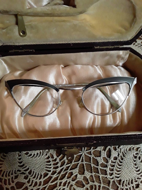 Vintage Cateye Glasses W/ Case, Bifocal Eye Glasse
