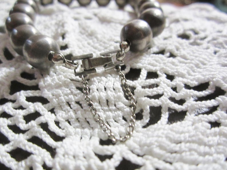 Vintage Silver Stainless Steel Charm BraceletTurned Steel Balls 17 Silver Balls Charm Bracelet1960s Charm Bracelet