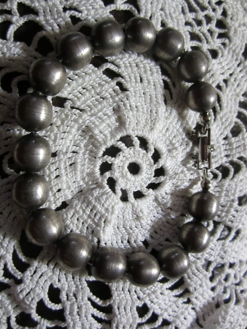 Vintage Silver Stainless Steel Charm BraceletTurned Steel Balls 17 Silver Balls Charm Bracelet1960s Charm Bracelet