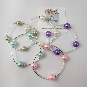 Be Blessed Bracelet Choice of Colors Cream Pink Aqua Amethyst Blessings Prayer Pearls