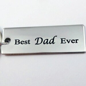 Best DAD Ever - Engraved Keychain Keyring  -  Dad Grandpa Husband BFF Fiance Groom-  Father&#39;s Day - Personalized