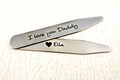 I Love You Daddy - Personalized Collar Stays - Set of 2 - Valentines' Day Father's Day - Grandpa - Dad - Men's Gift - Valentine's Day