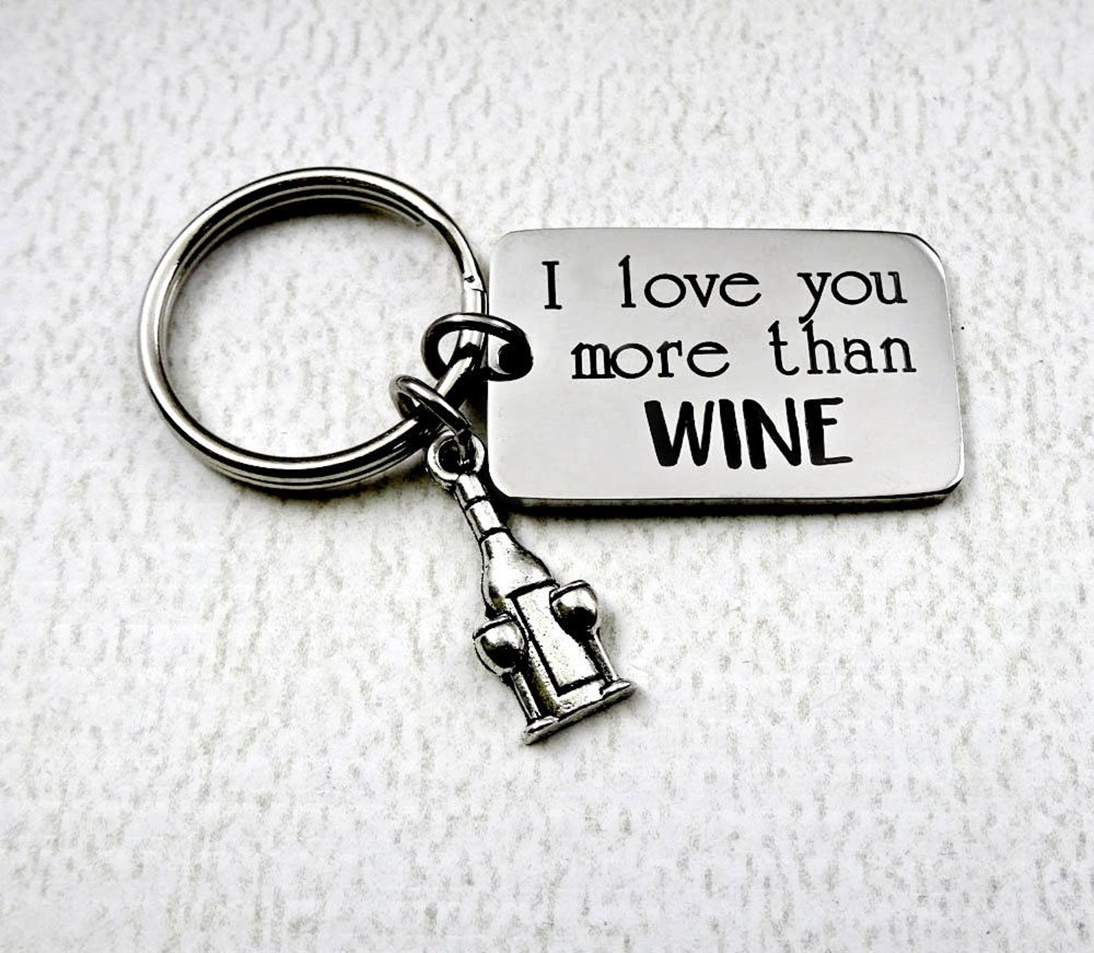 WINE Key Chain I Love You More Than WINE Keychain Key Ring Etsy