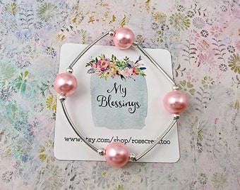 BEST SELLER Be Blessed Bracelet With Creamy White Pearls on Sterling ...