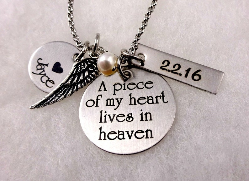 A Piece Of My Heart Lives In Heaven Necklace